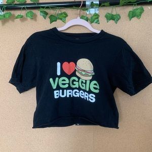 LOWBALLS ACCEPTED cropped veggie burgers tee shirt
